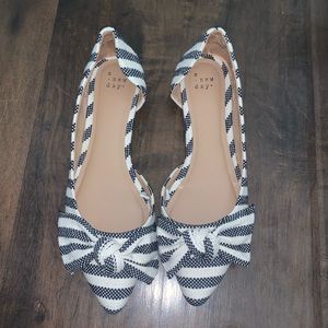 Blue & white striped bow flats - Women’s size 8